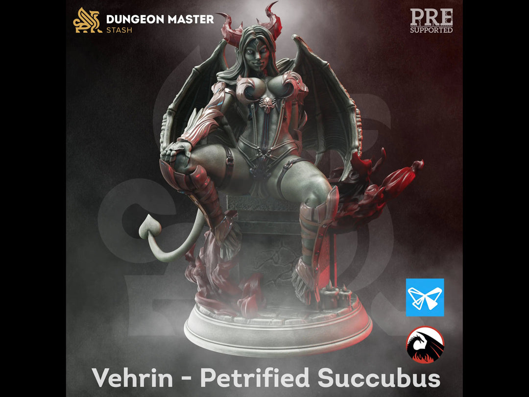 Vehrin - Petrified Succubus - Blood from Stone by Dungeon Master Stash | Printing Services by Uproar Design & Print