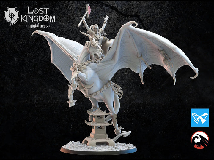 Yaachana, Night Sorceress On Tenma Pegasus - Night Elves by Lost Kingdom | Printing Services by Uproar Design & Print